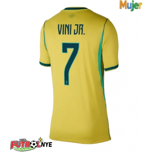 Camiseta Brasil Vinicius Junior #7 Primera Equipación para mujer Mundial 2026 manga corta